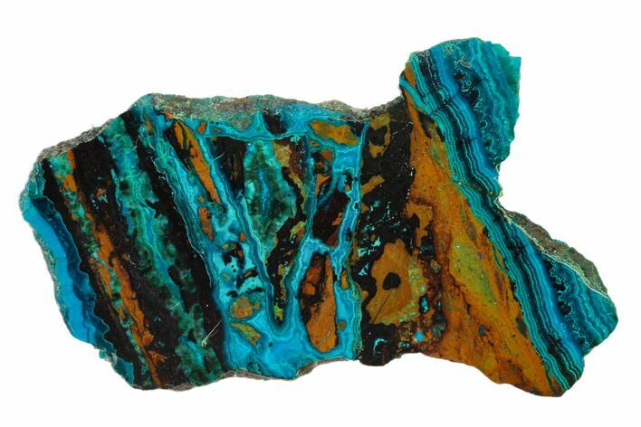 Polished Chrysocolla & Plume Malachite - Bagdad Mine, Arizona #136104